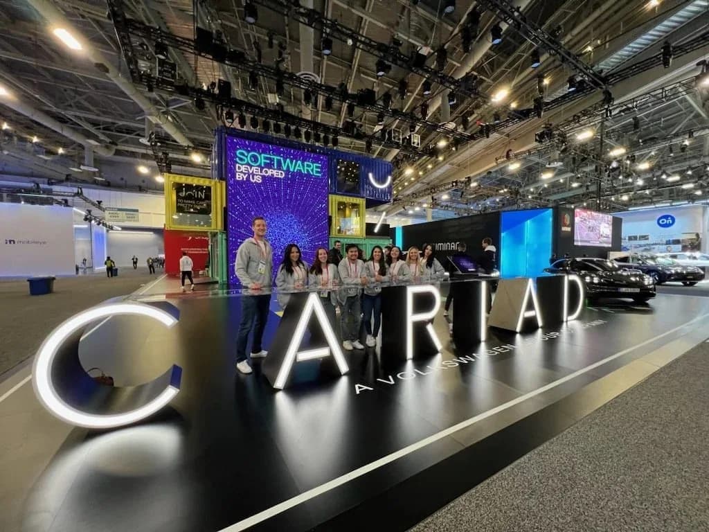 CARIAD automotive software exhibit and staff at CES