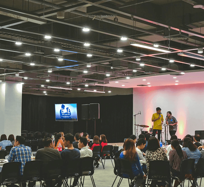 Bright corporate meeting venue